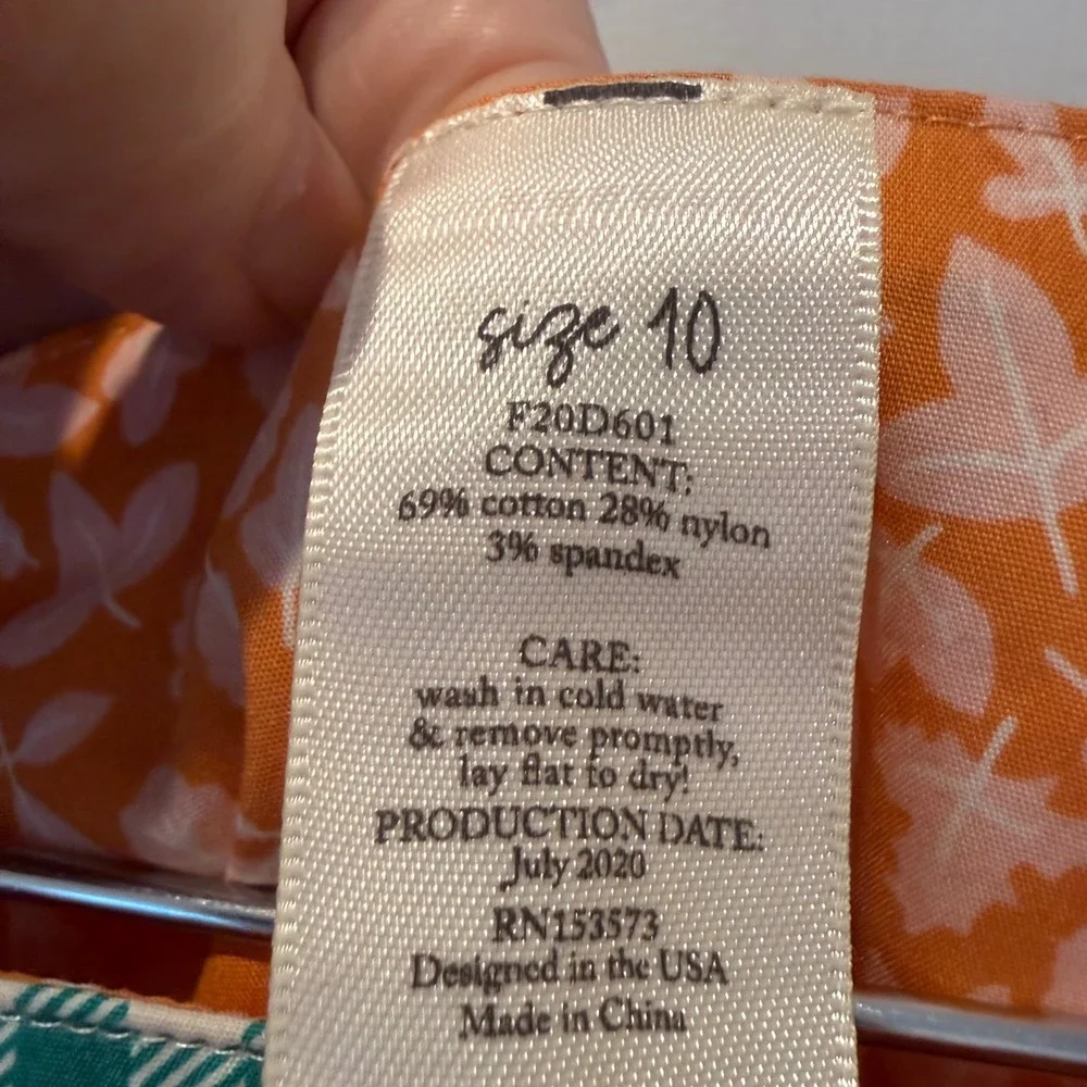 Eleanor Rose Girls Pumpkin Patch Dress Orange Teal Gingham Fall Size 10